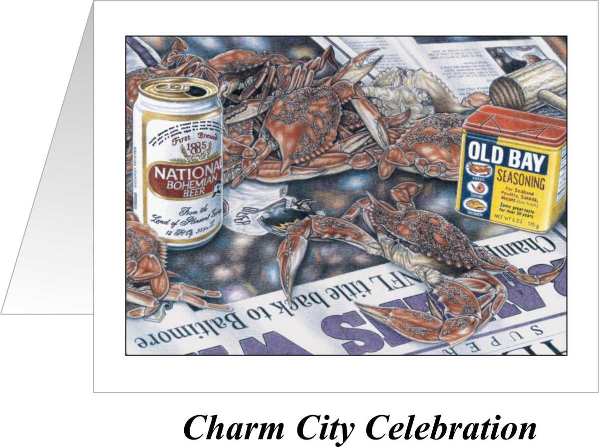 Charm City Celebration Crab Art Print - Ravens 2000 Super Bowl