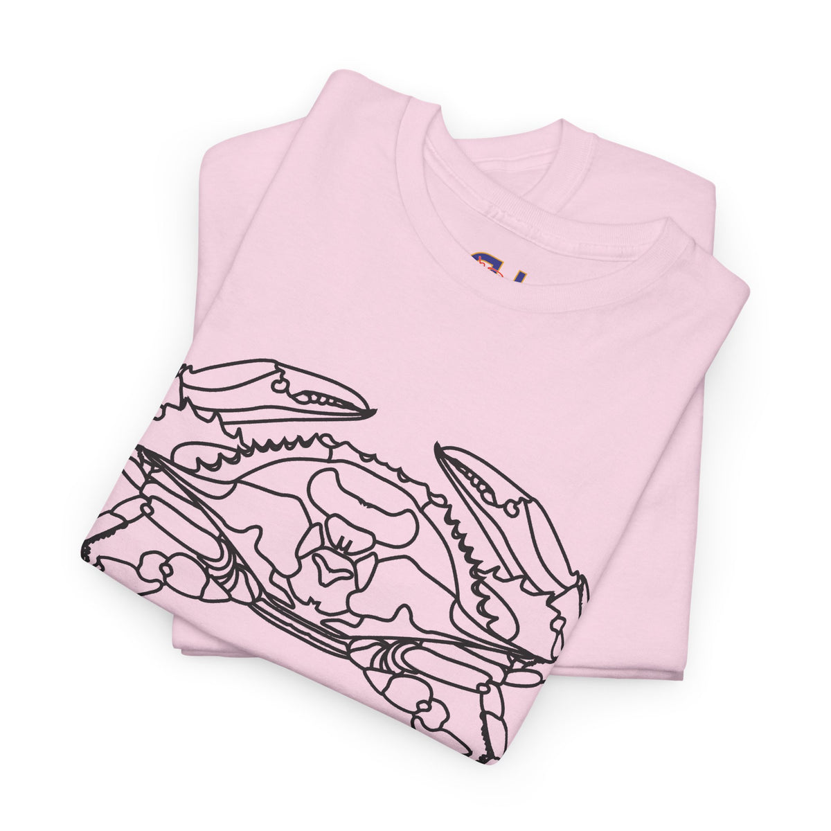 Bay Blue Crab Outline Graphic T-Shirt - Unisex