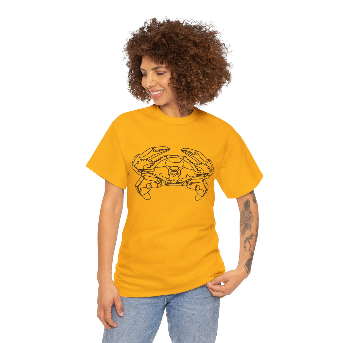 Bay Blue Crab Outline Graphic T-Shirt - Unisex