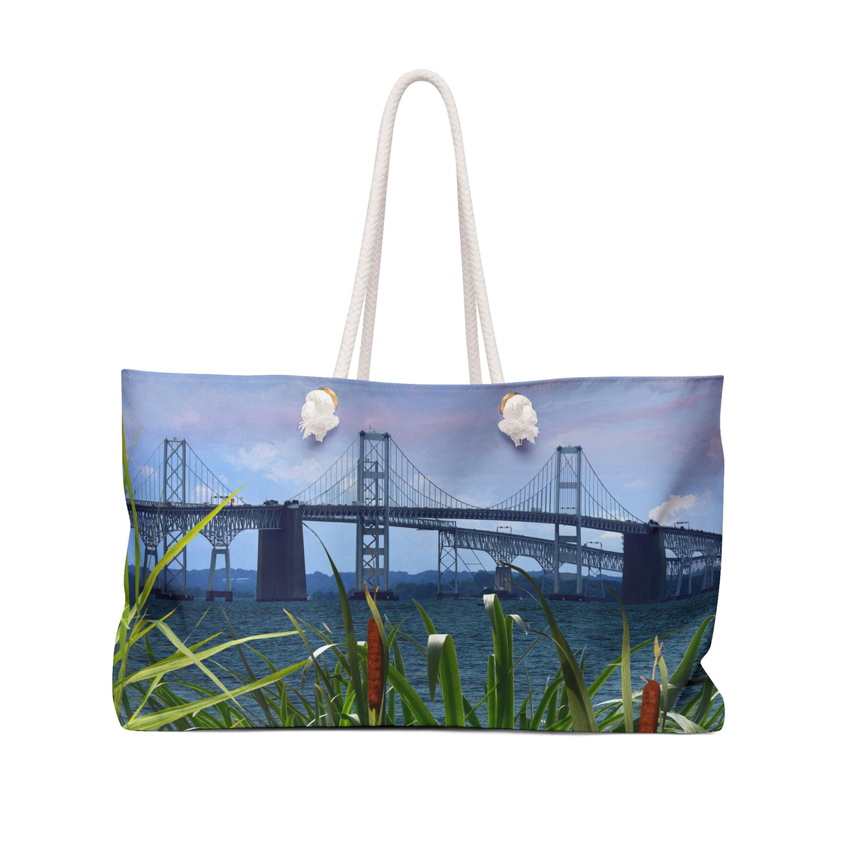 Chesapeake Bay Bridge Weekender Bag – Scenic Coastal Travel Tote