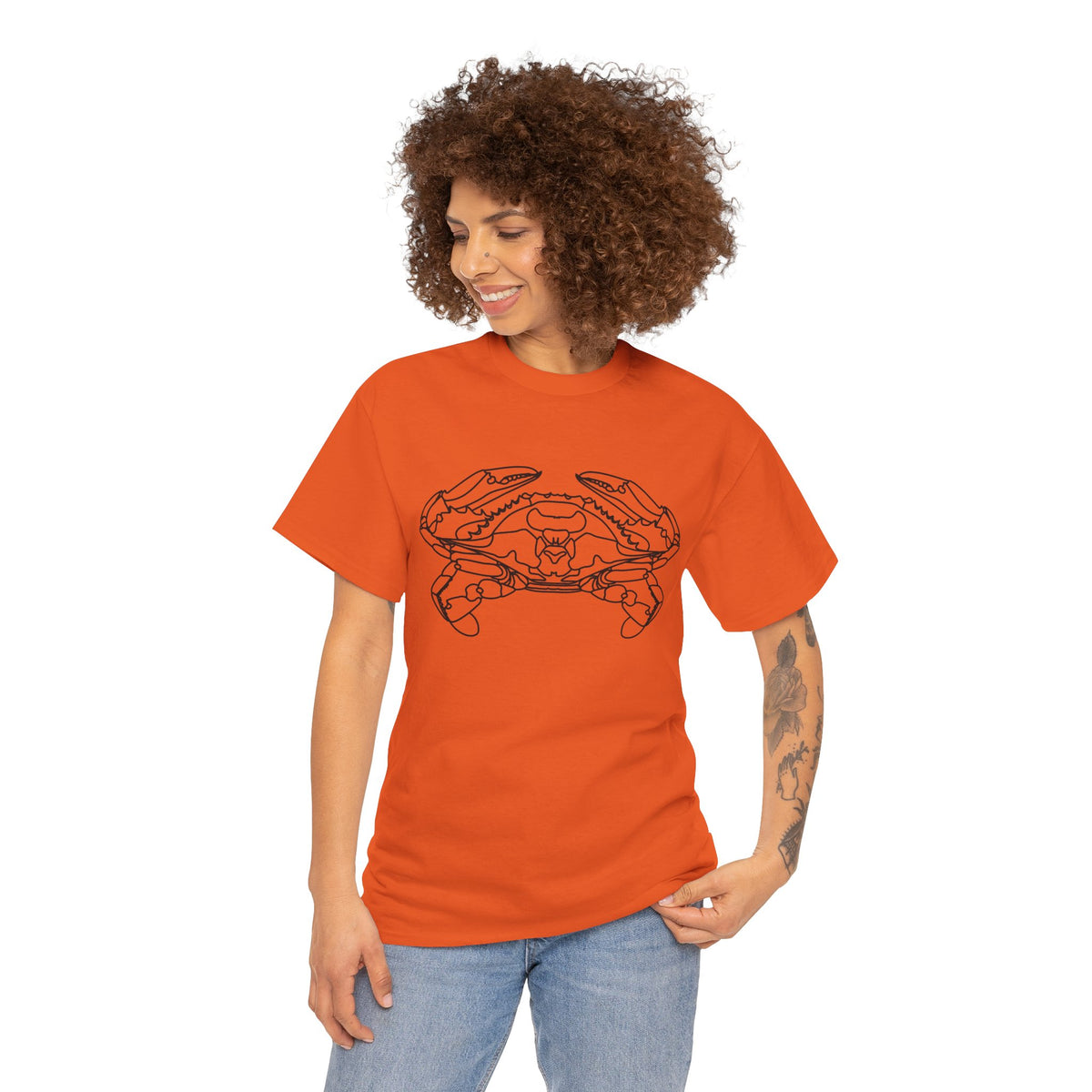 Bay Blue Crab Outline Graphic T-Shirt - Unisex