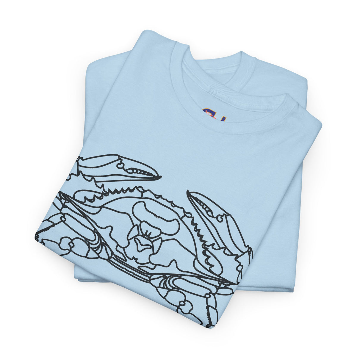 Bay Blue Crab Outline Graphic T-Shirt - Unisex