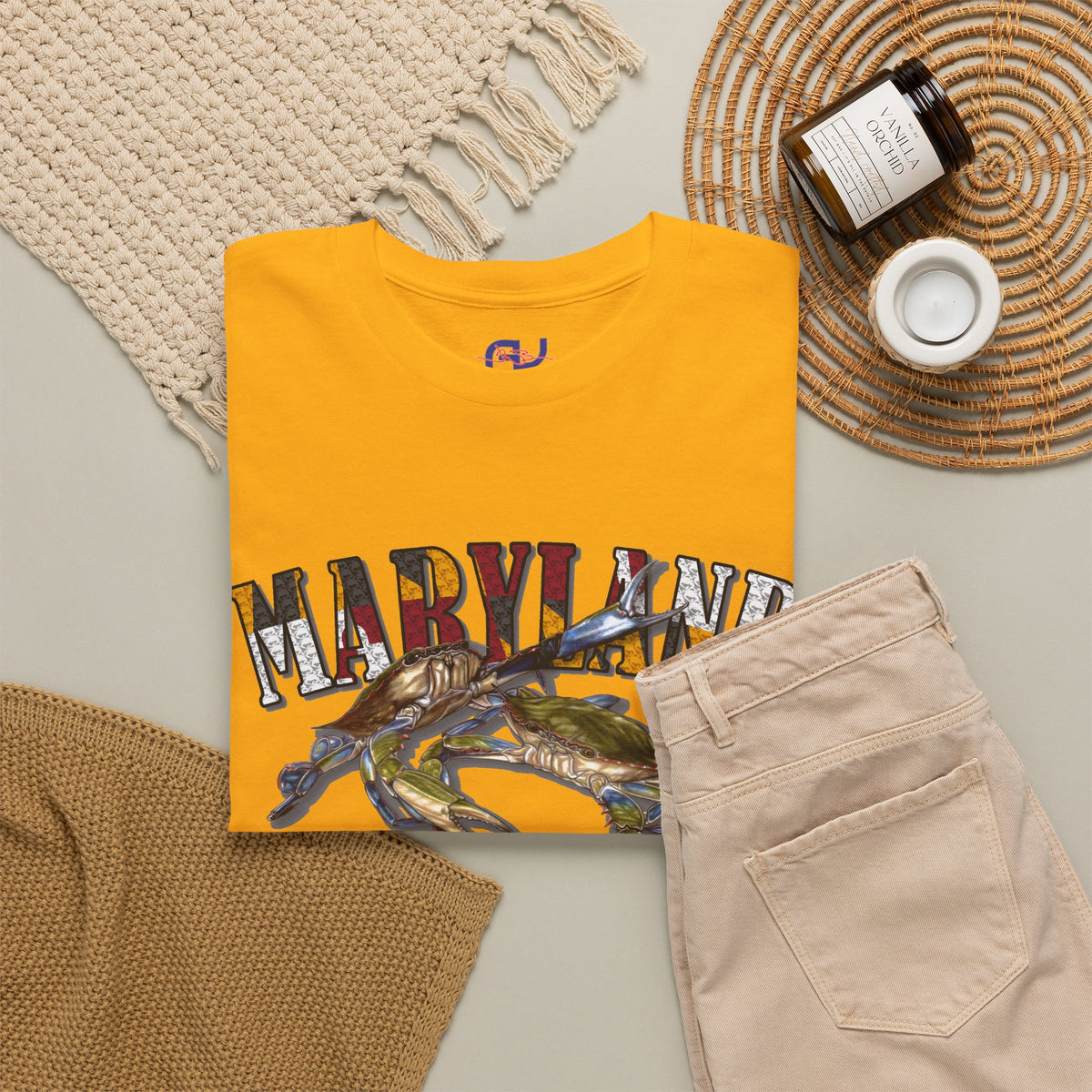 Maryland Crab and Flag T-Shirt - Unisex
