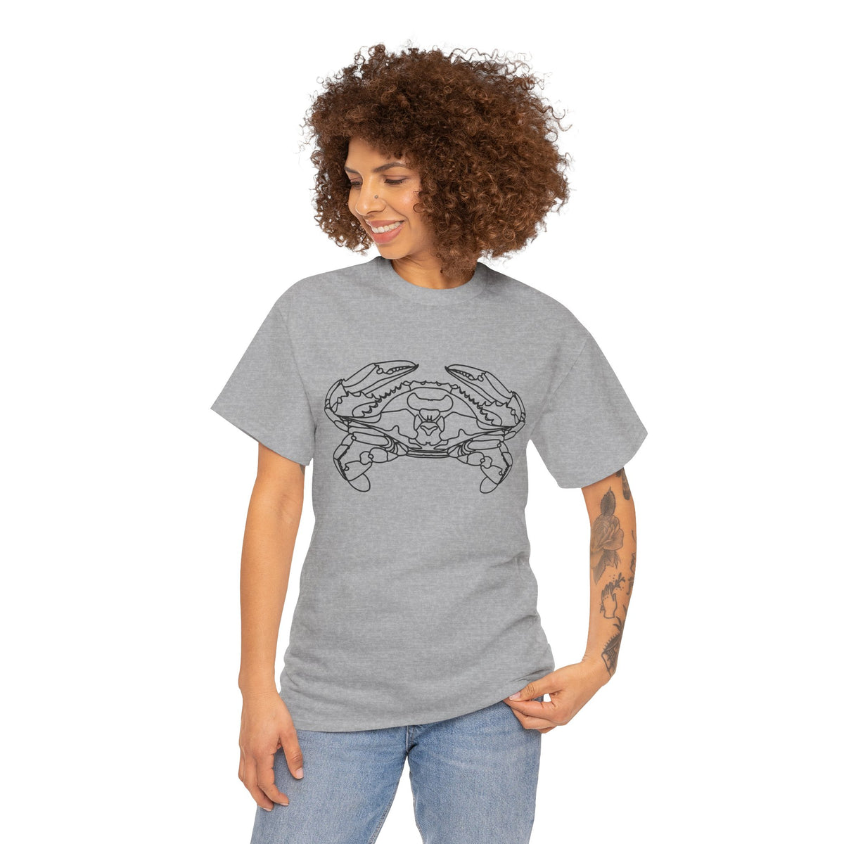 Bay Blue Crab Outline Graphic T-Shirt - Unisex