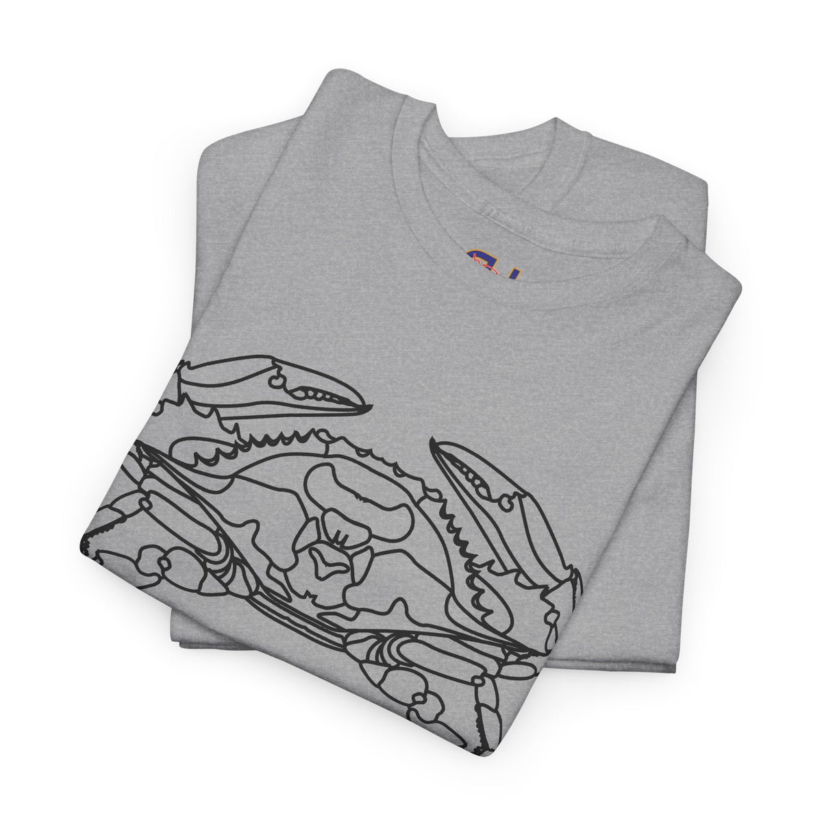 Bay Blue Crab Outline Graphic T-Shirt - Unisex