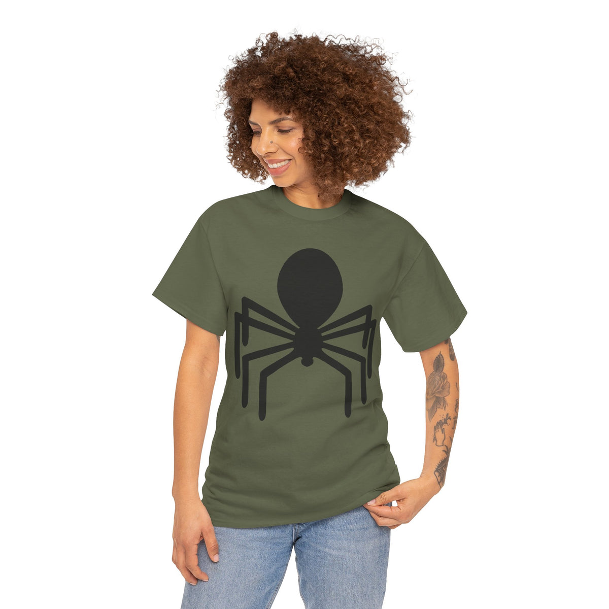 Spider Graphic Tee — Minimal Black Spider Shirt for Halloween & Everyday Wear
