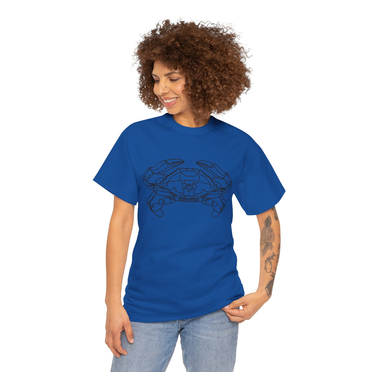 Bay Blue Crab Outline Graphic T-Shirt - Unisex