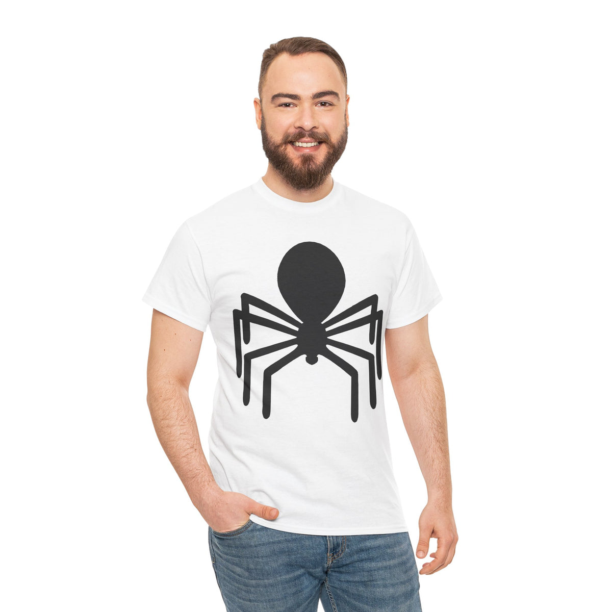 Spider Graphic Tee — Minimal Black Spider Shirt for Halloween & Everyday Wear