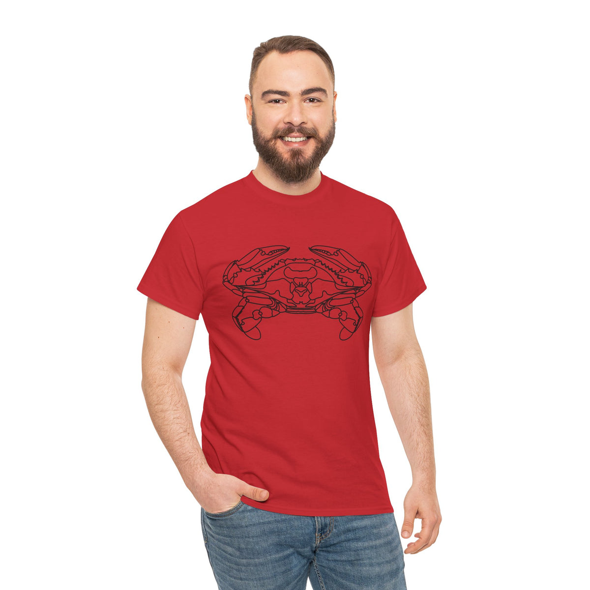 Bay Blue Crab Outline Graphic T-Shirt - Unisex