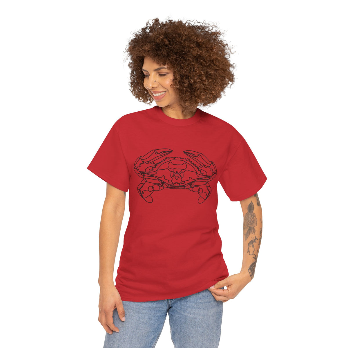 Bay Blue Crab Outline Graphic T-Shirt - Unisex