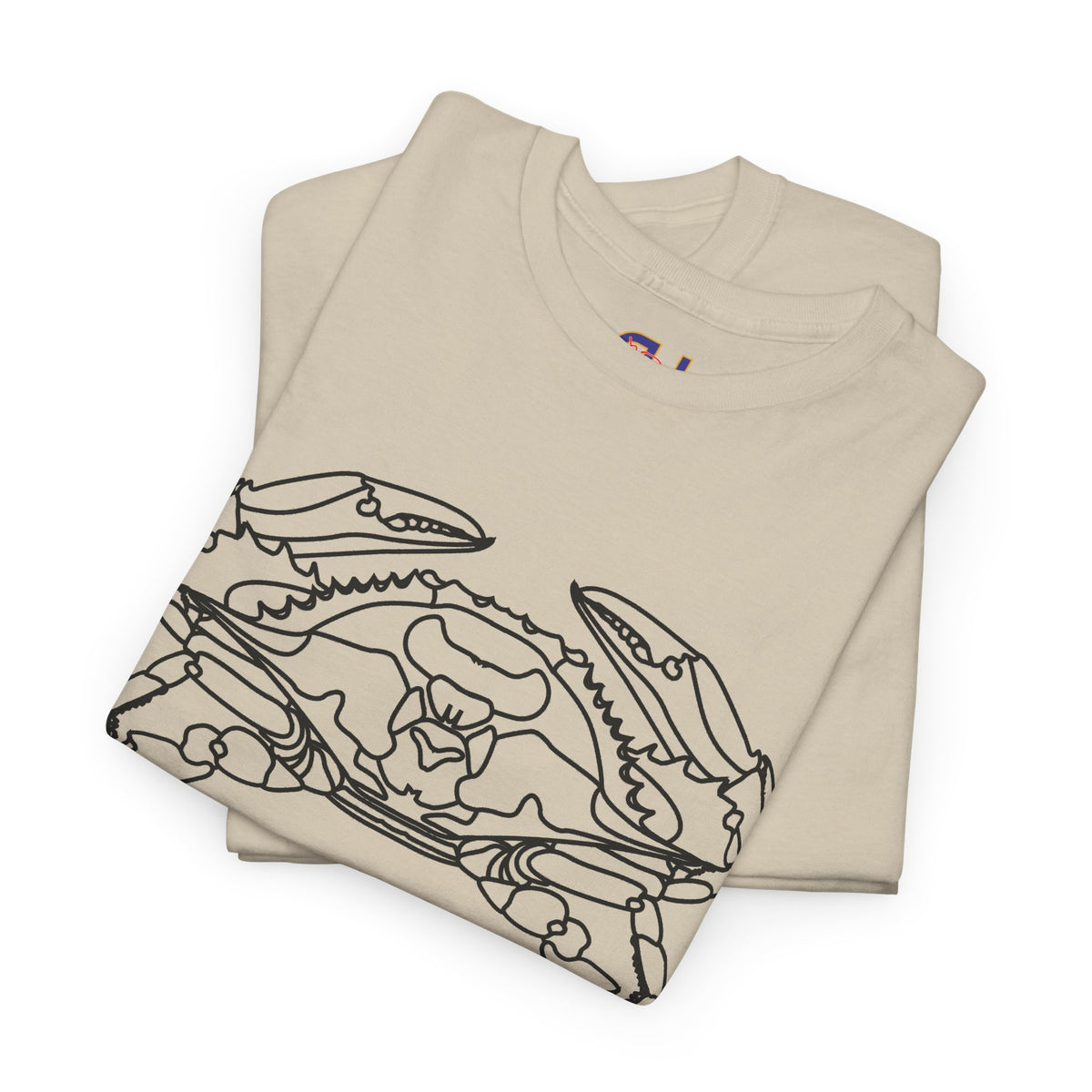 Bay Blue Crab Outline Graphic T-Shirt - Unisex