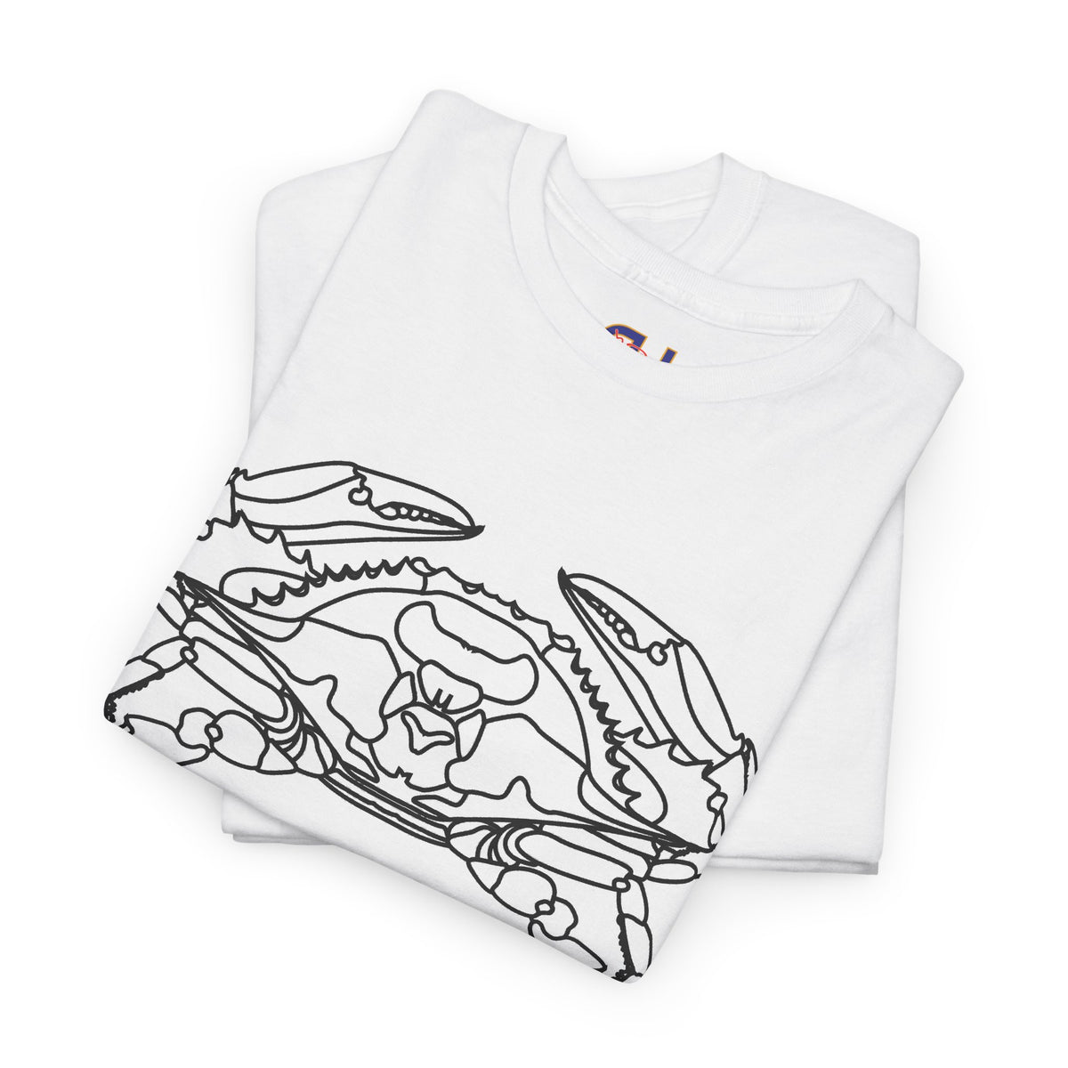 Bay Blue Crab Outline Graphic T-Shirt - Unisex — view 14