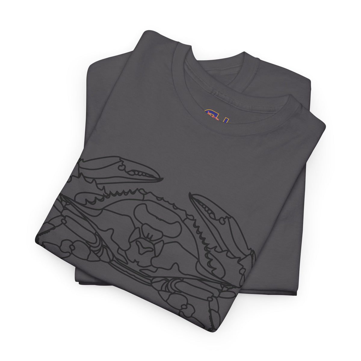 Bay Blue Crab Outline Graphic T-Shirt - Unisex
