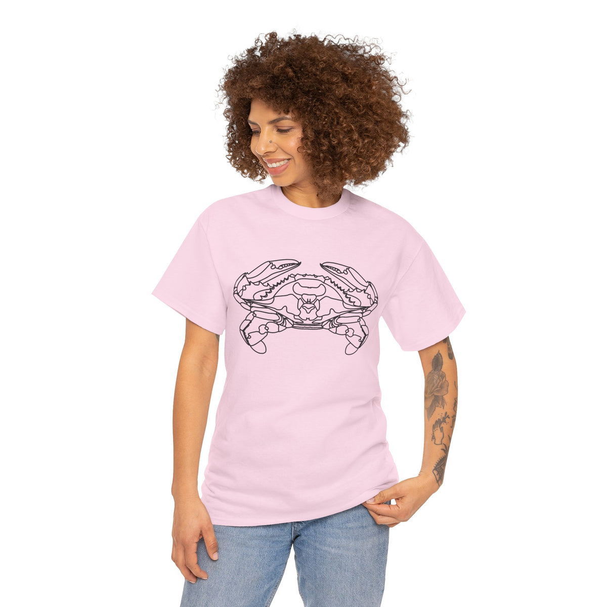 Bay Blue Crab Outline Graphic T-Shirt - Unisex
