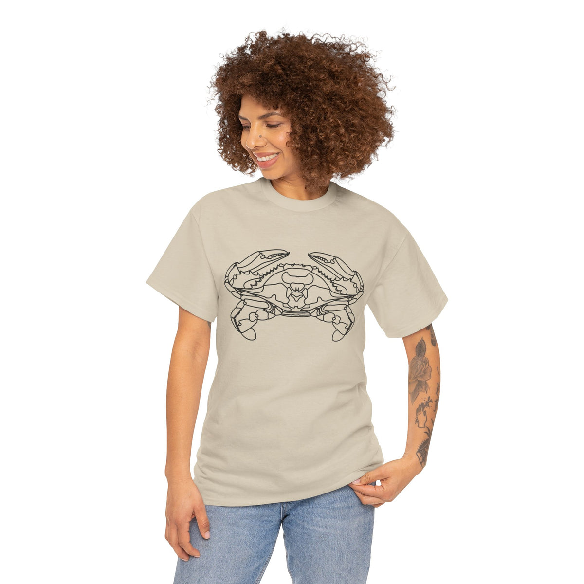 Bay Blue Crab Outline Graphic T-Shirt - Unisex