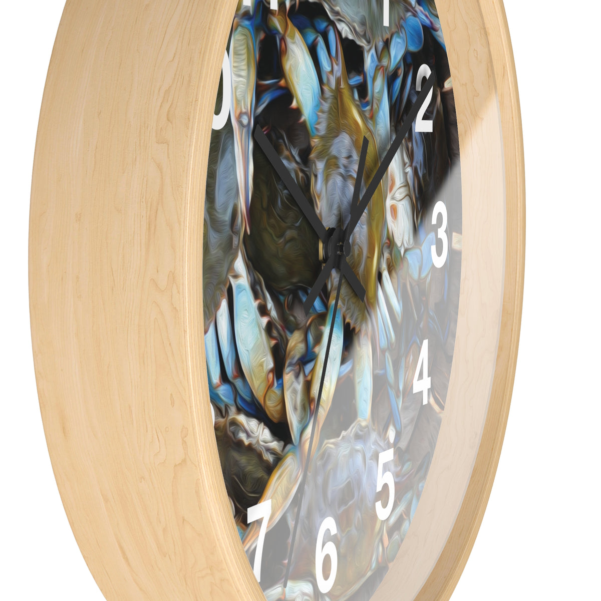 Blue Crab Wall Clock — Coastal Marine Kitchen Clock, Crab Lover Home Decor