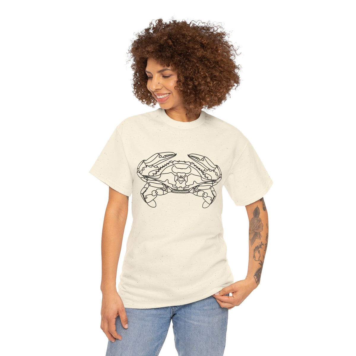 Bay Blue Crab Outline Graphic T-Shirt - Unisex