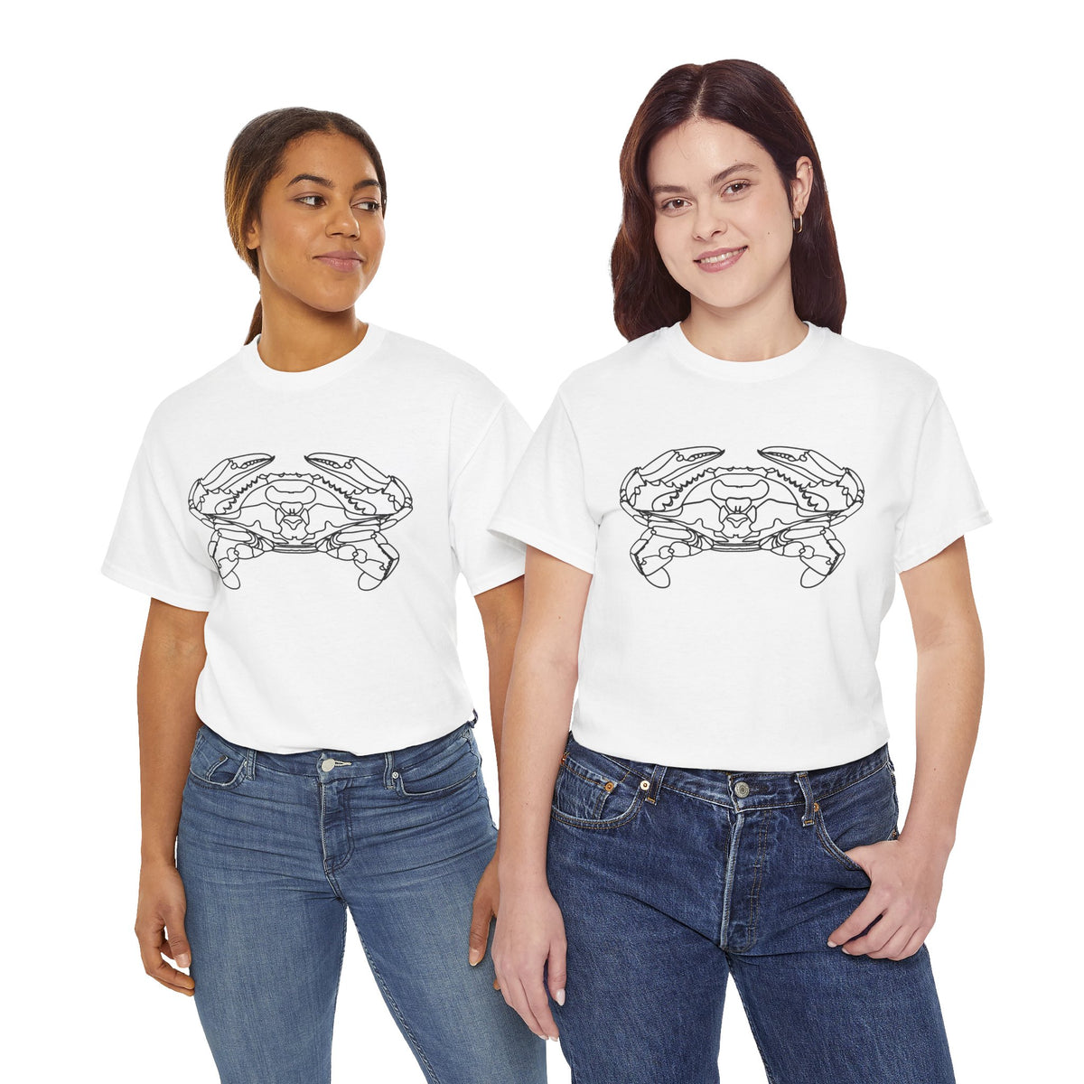Bay Blue Crab Outline Graphic T-Shirt - Unisex — view 16