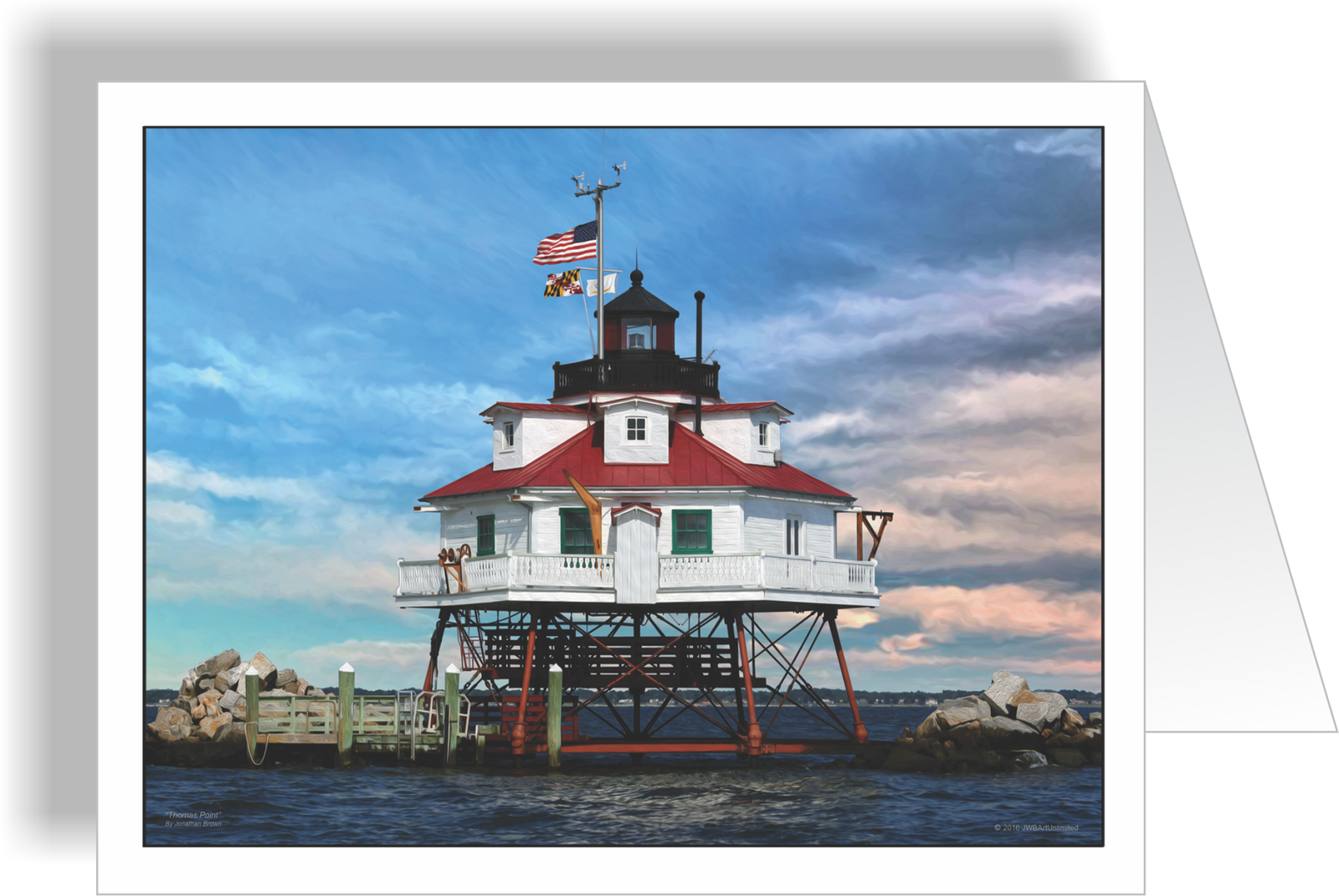 Thomas Point Light House Note Card — view 1