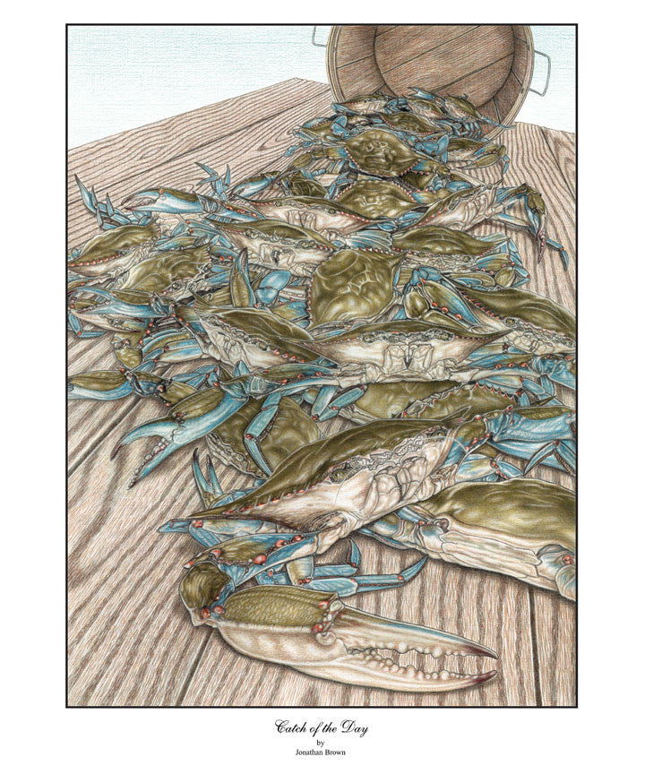 Catch of the Day Blue Crabs Print - JWB Art Unlimited