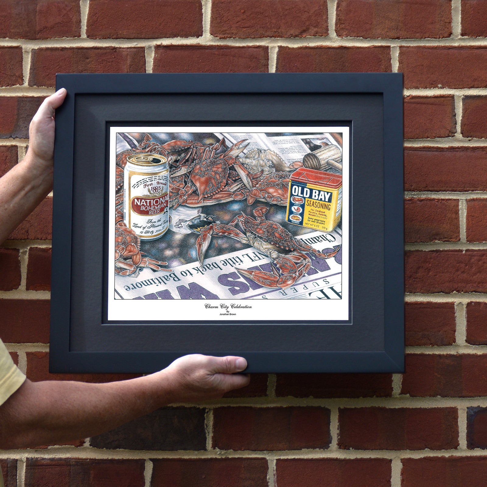 Charm City Celebration Crab Art Print - Ravens 2000 Super Bowl - JWB Art Unlimited