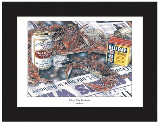 Charm City Celebration Crab Art Print - Ravens 2000 Super Bowl - JWB Art Unlimited