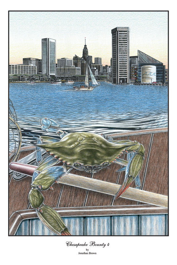 Chesapeake Bounty 4 Baltimore Harbor Crab Print - JWB Art Unlimited