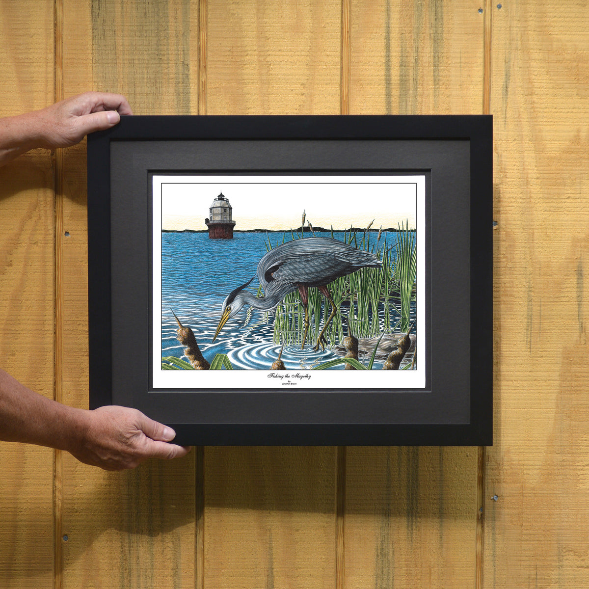 Fishing the Magothy Blue Heron Print - JWB Art Unlimited