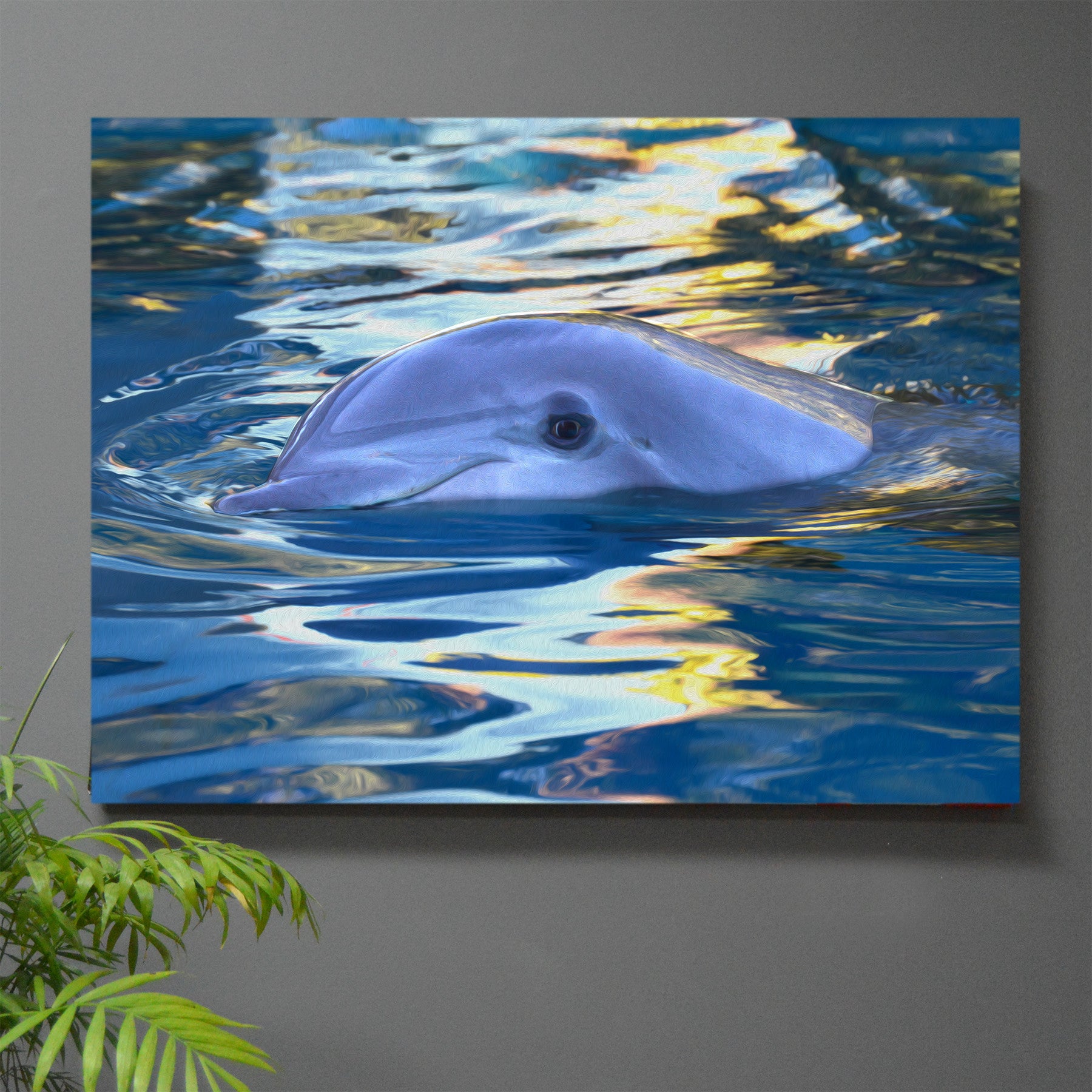 Lazy Swim Dolphin Wall Art - JWB Art Unlimited