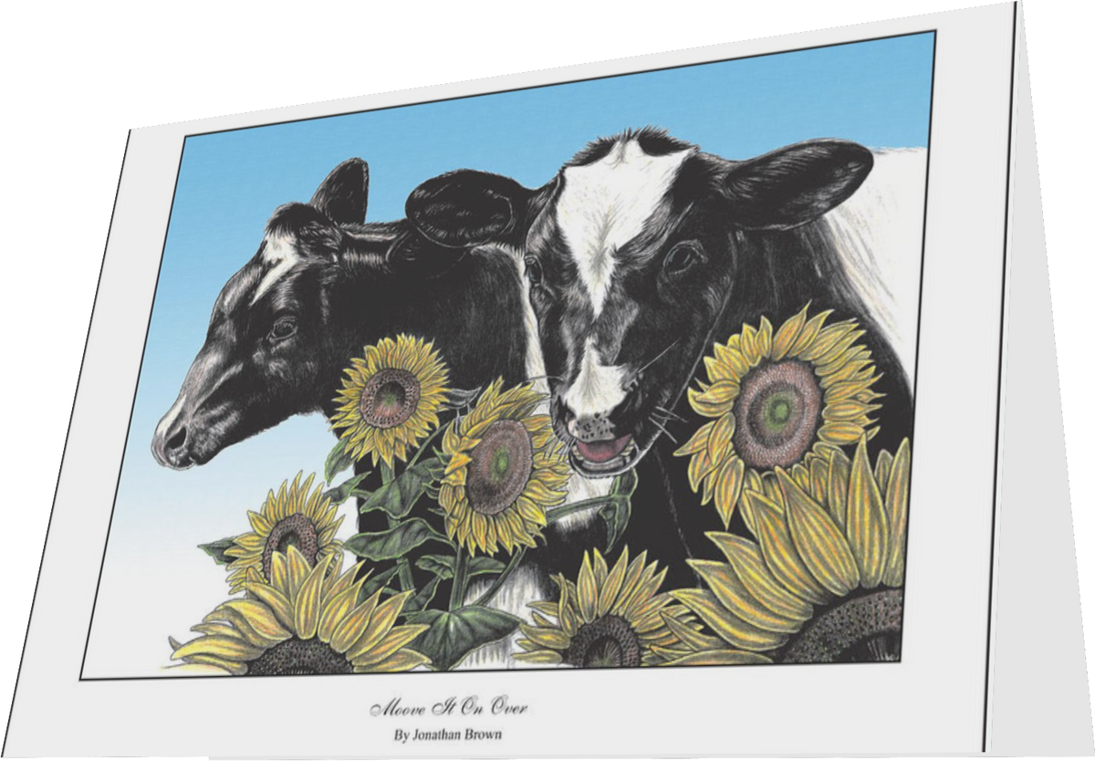 Moove it on Over Cow Note Cards