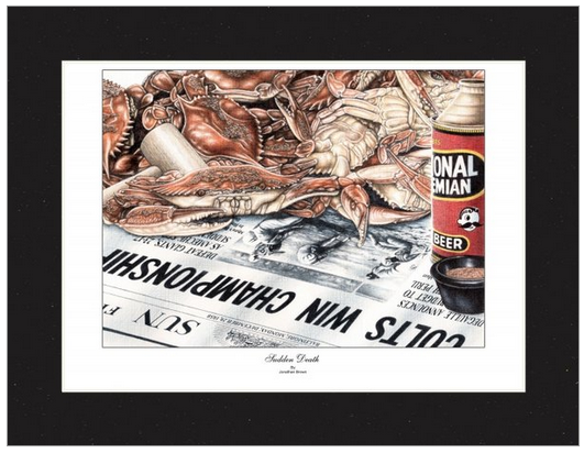 Sudden Death Crab Wall Art - Baltimore Colts Superbowl Win - JWB Art Unlimited