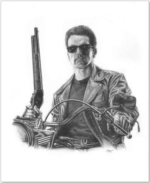Terminator - Arnold Portrait Wall Art - JWB Art Unlimited
