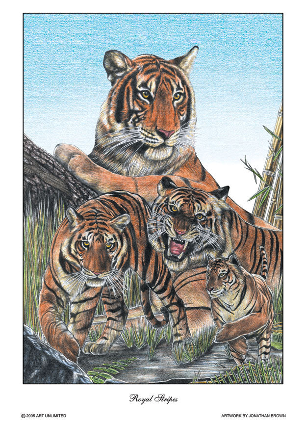 Royal Stripes Tiger Wall Art - JWB Art Unlimited