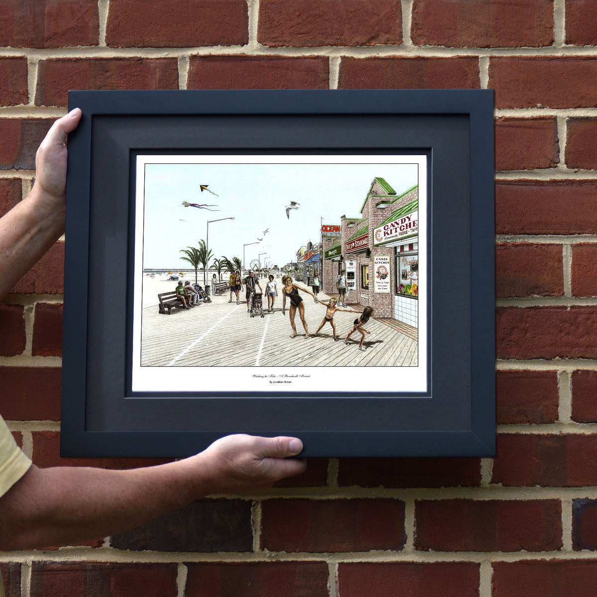 Watching the Kids - A Boardwalk Moment - JWB Art Unlimited