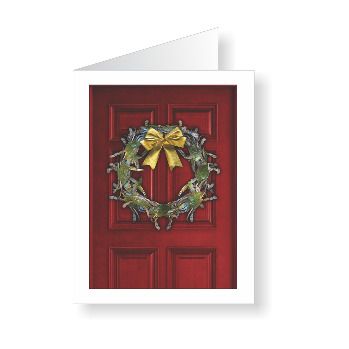 Watermen&#39;s Welcome Crab Wreath Christmas Cards - JWB Art Unlimited