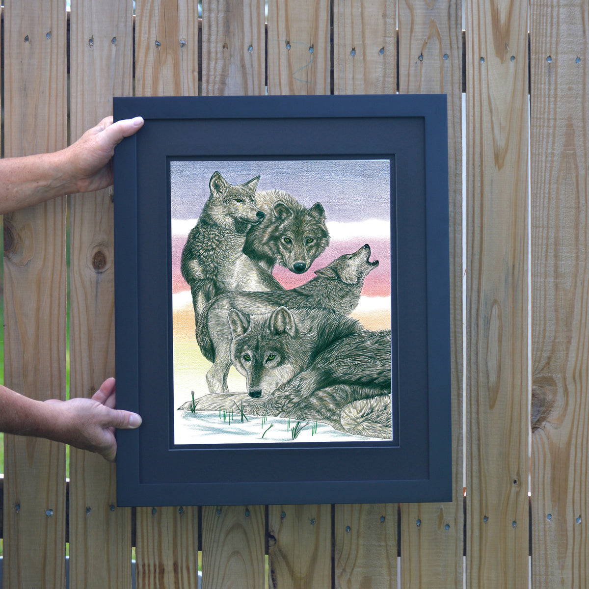 The Hunter Gray Wolf Wall Art - JWB Art Unlimited