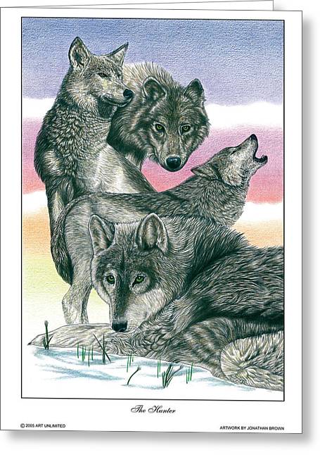 The Hunter -- Grey Wolf Note Cards