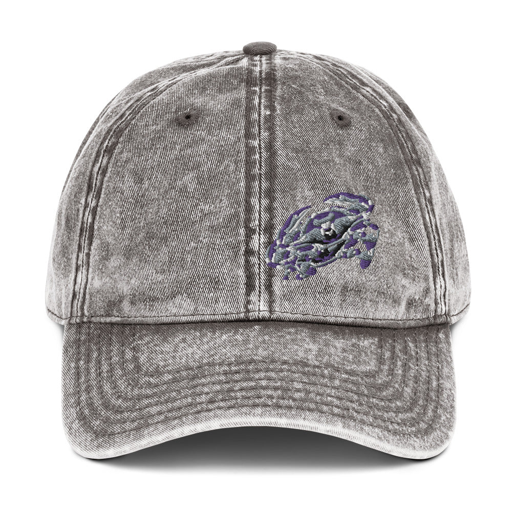 Stone-Washed Cap - Embriodered Purple Crab