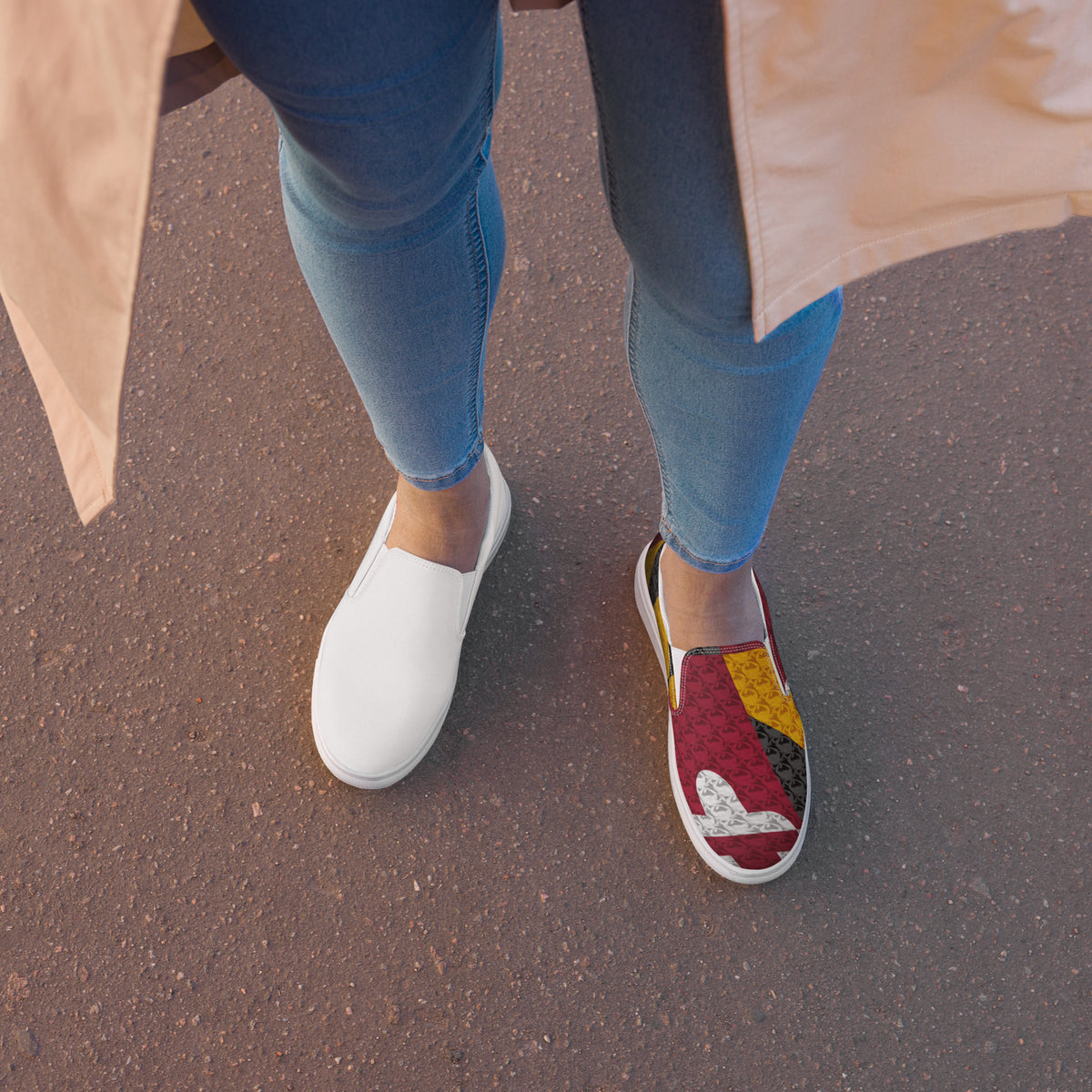 Women’s slip-on canvas shoes - Maryland Flag Design